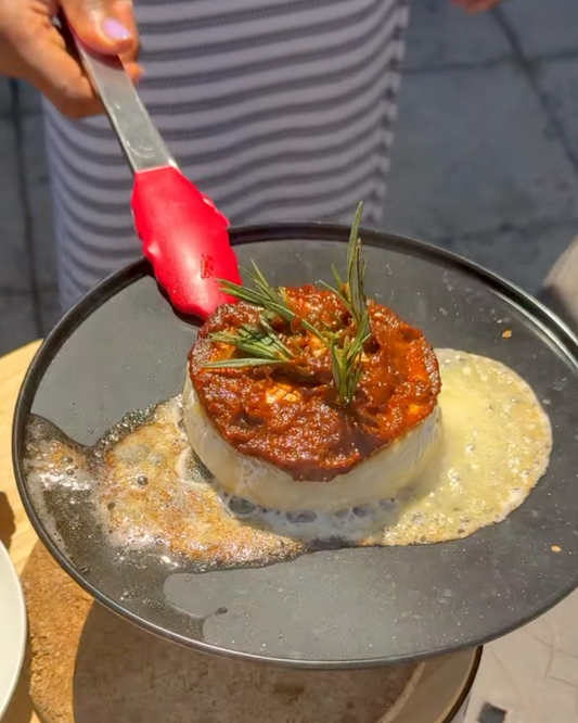 BBQ'd Camemvert with Vegan 'Nduja