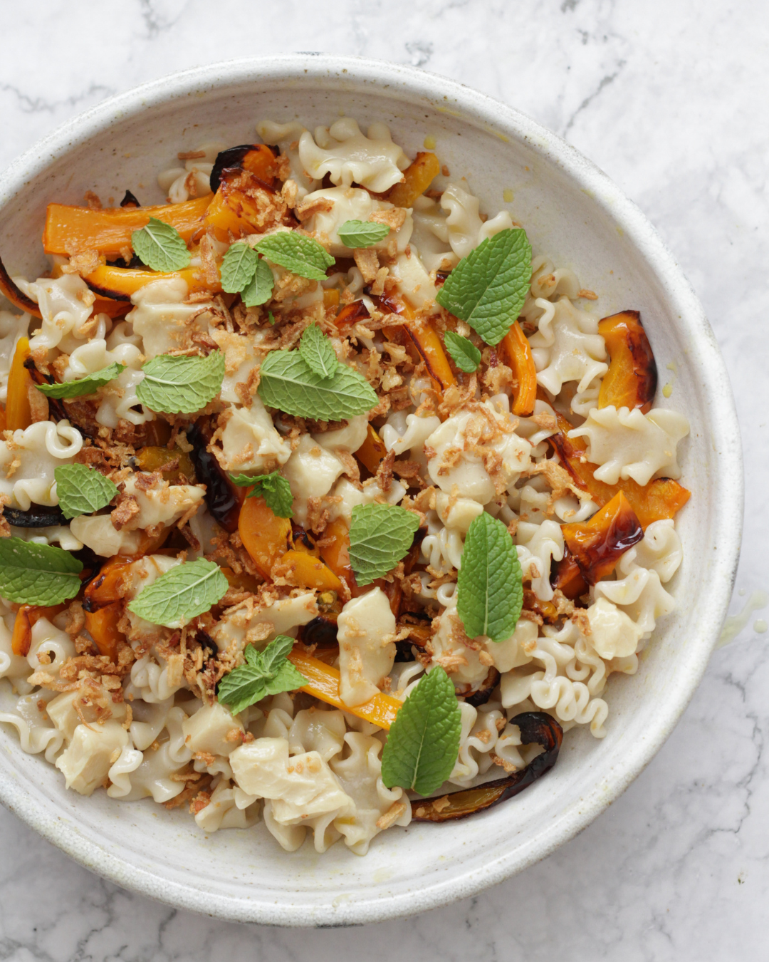 Mafaldine with Roasted Orange Pepper & Shoreditch Smoked