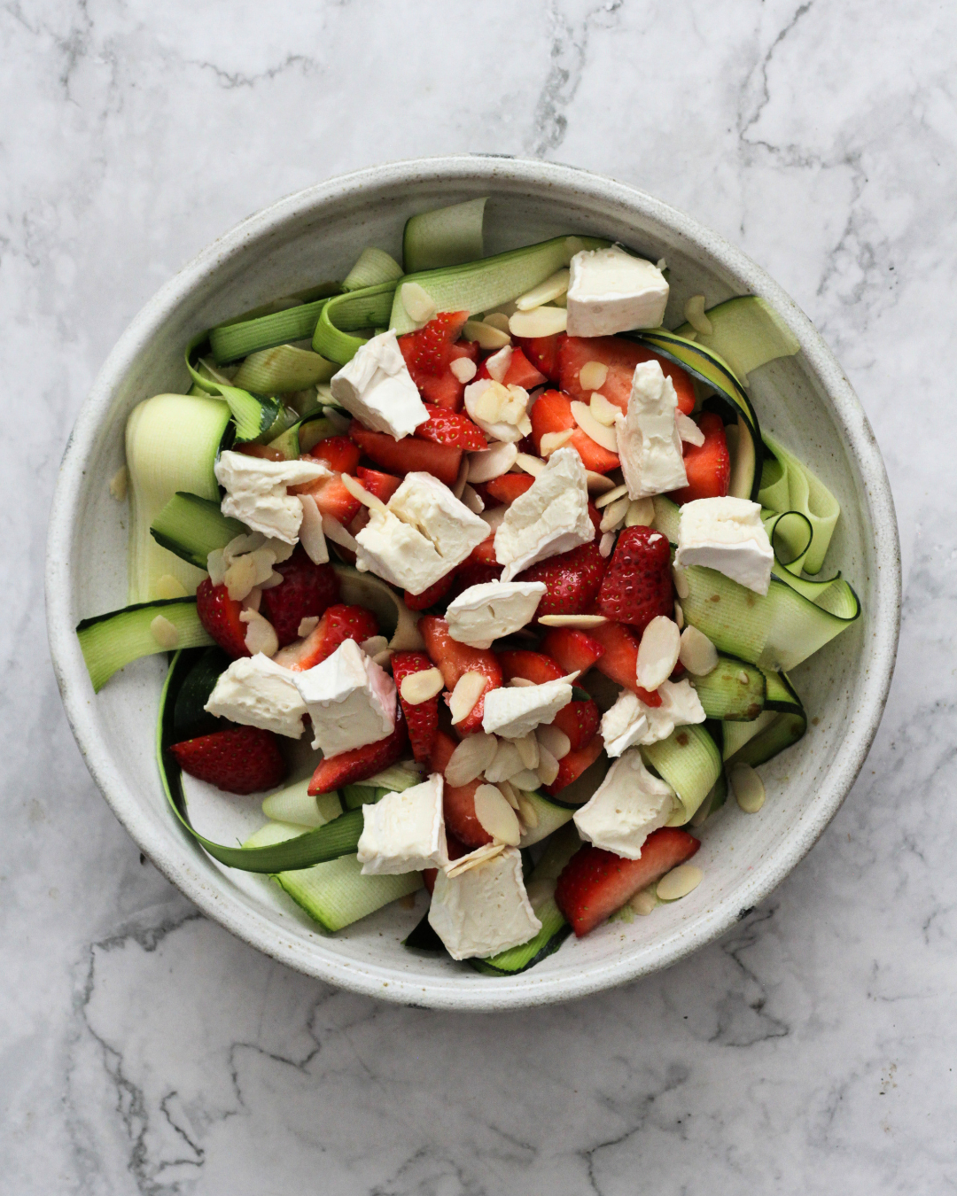 Courgette Ribbon, Strawberry & Shamembert