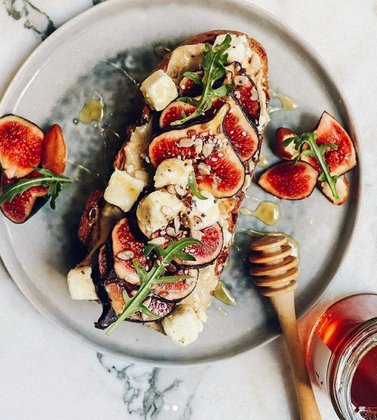 shoreditch smoked vegan cheese and fresh figs on toast